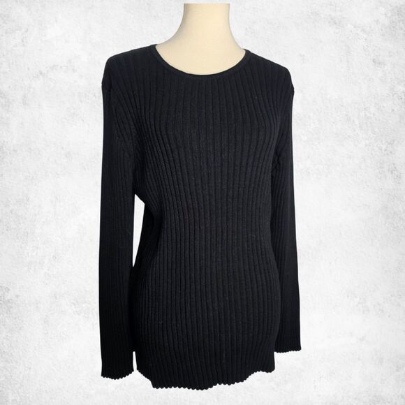 GAP Maternity Black Ribbed Knit Sweater – Size XL - Picture 6 of 6